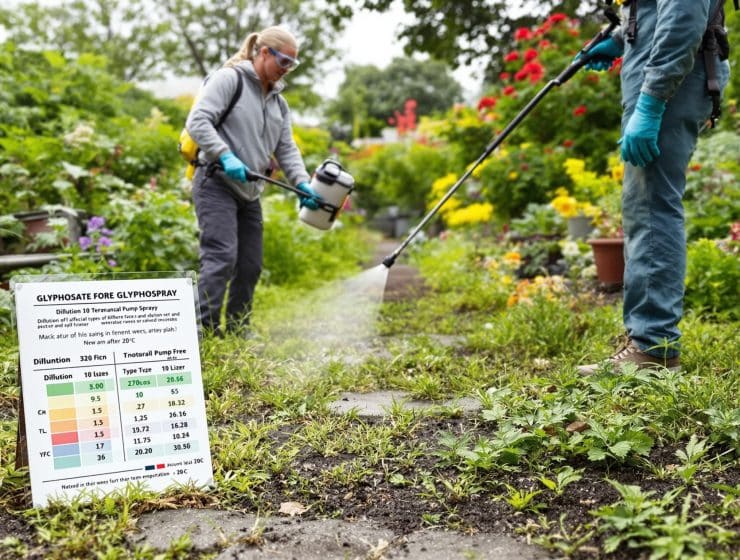 Dosage du glyphosate : guide pratique pour 5 ou 10 litres d’eau sûr et efficace