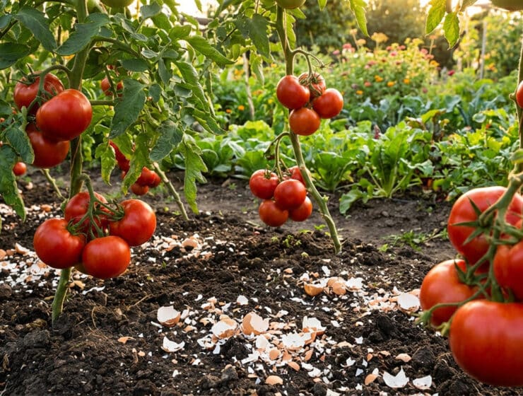 abundant tomato harvest with natural soil amendment