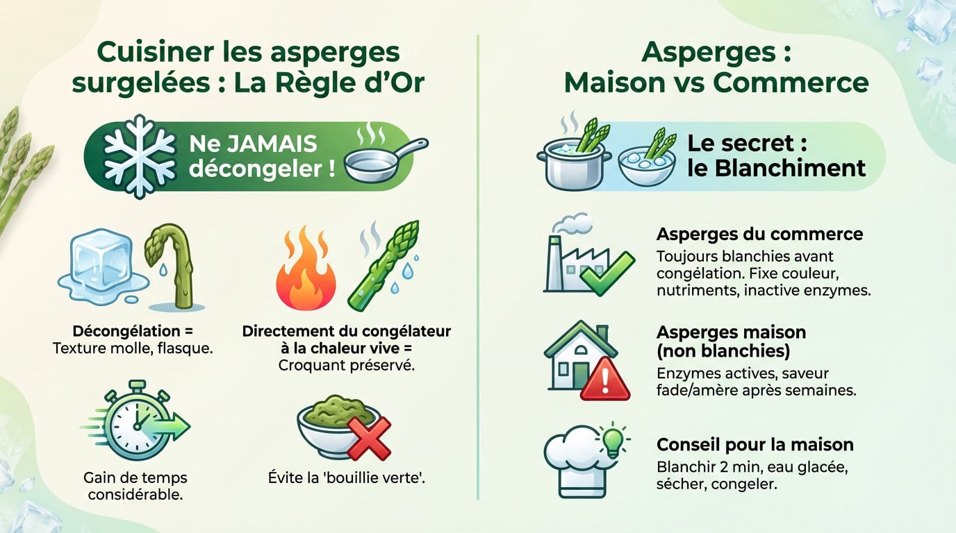 Asperges surgelées prêtes pour une cuisson parfaite sans décongélation