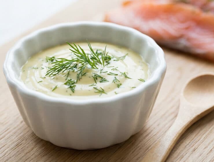 creamy dill gravlax sauce with salmon