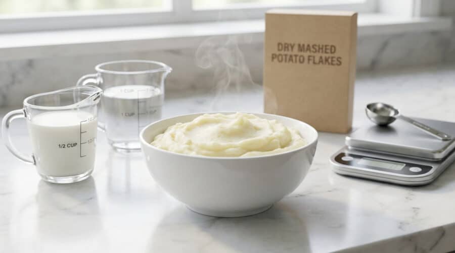 creamy instant mashed potatoes with ingredients