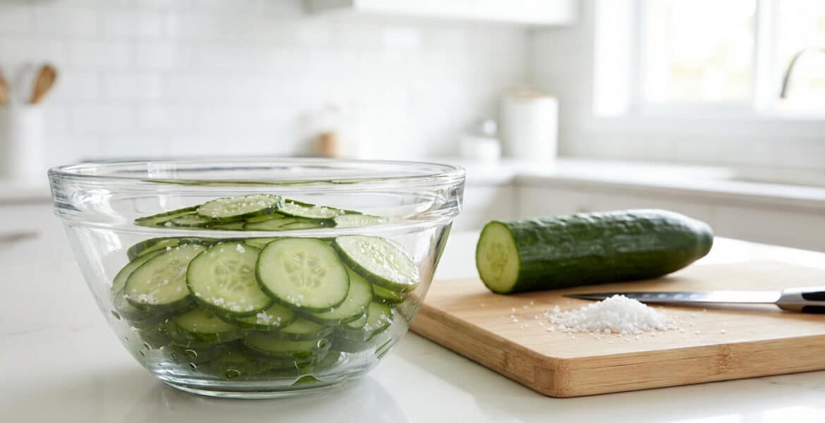 cucumber degorging prepping for freshness