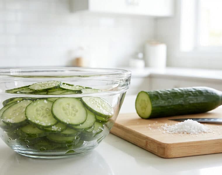 cucumber degorging prepping for freshness