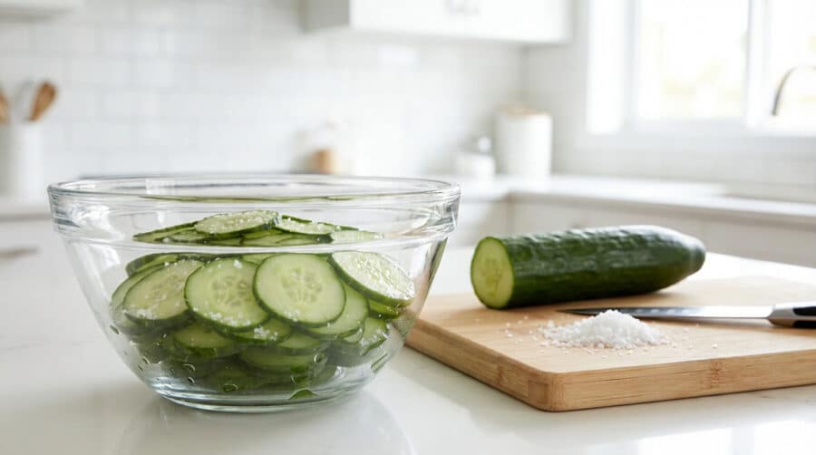 cucumber degorging prepping for freshness