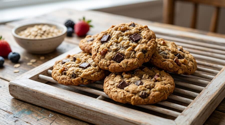 delicious homemade oatmeal chocolate chip cookies