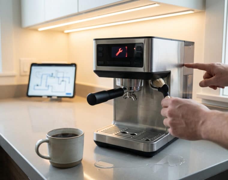 diy coffee machine repair leak and error troubleshooting