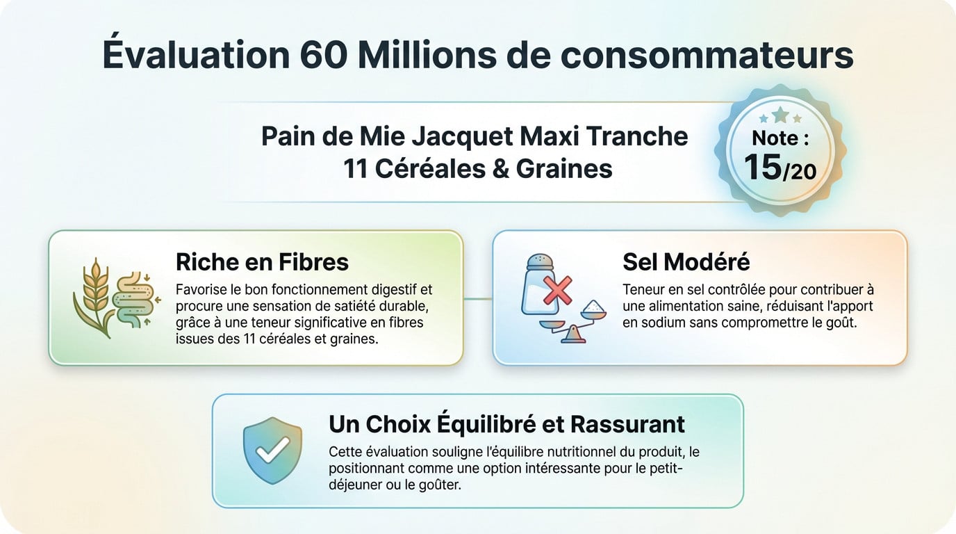Paquet de pain de mie Jacquet 11 Céréales et Graines évalué par 60 Millions de consommateurs