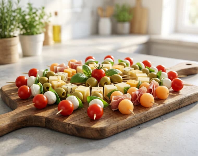 fresh and delicious gourmet appetizer skewers
