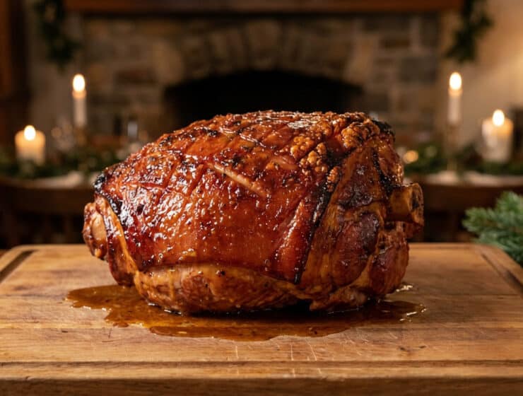 glistening honey glazed ham festive centerpiece