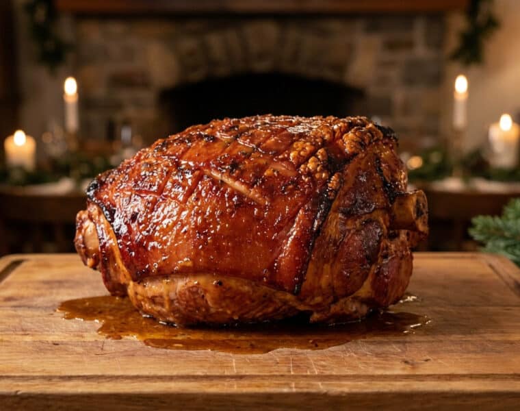glistening honey glazed ham festive centerpiece