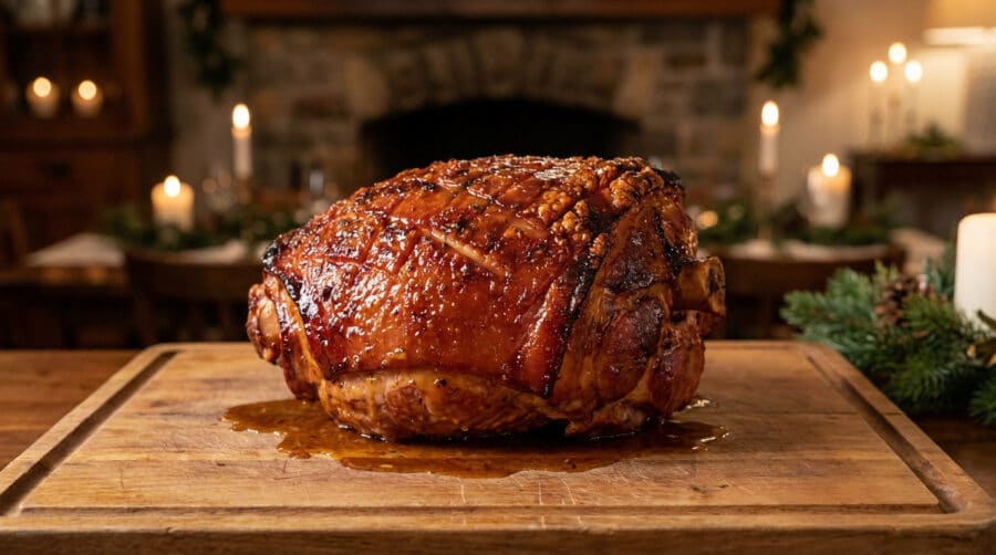 glistening honey glazed ham festive centerpiece
