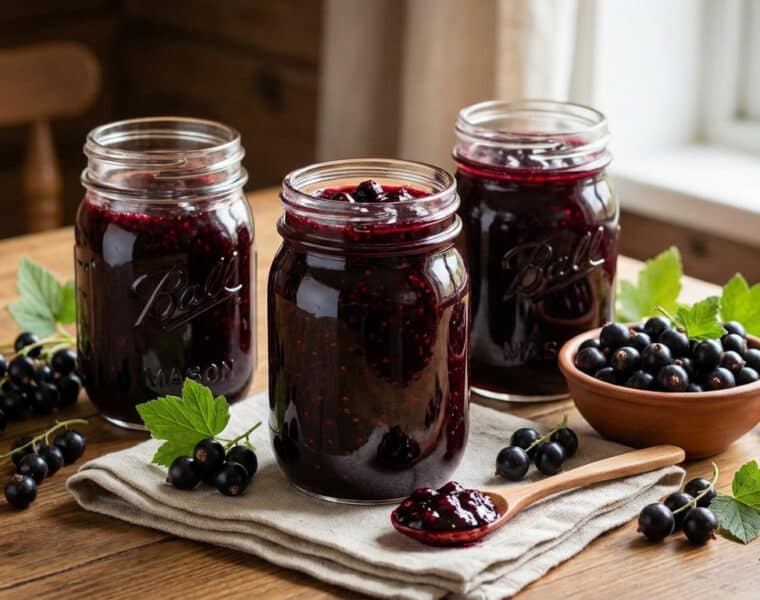 homemade blackcurrant jam rustic kitchen delight