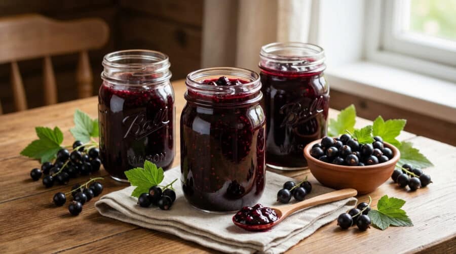homemade blackcurrant jam rustic kitchen delight
