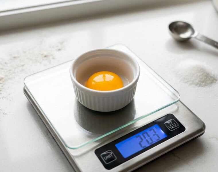 measured yolk precision in baking