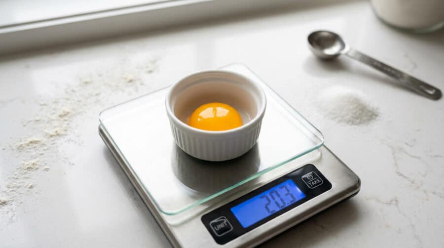 measured yolk precision in baking