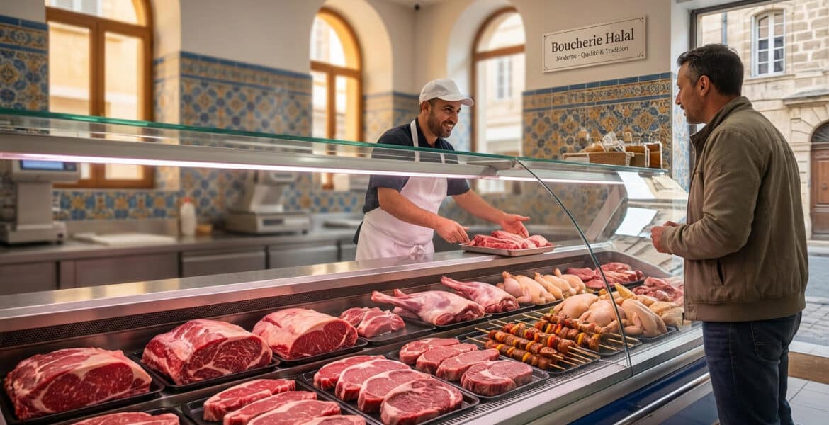 modern halal butcher shop in marseille