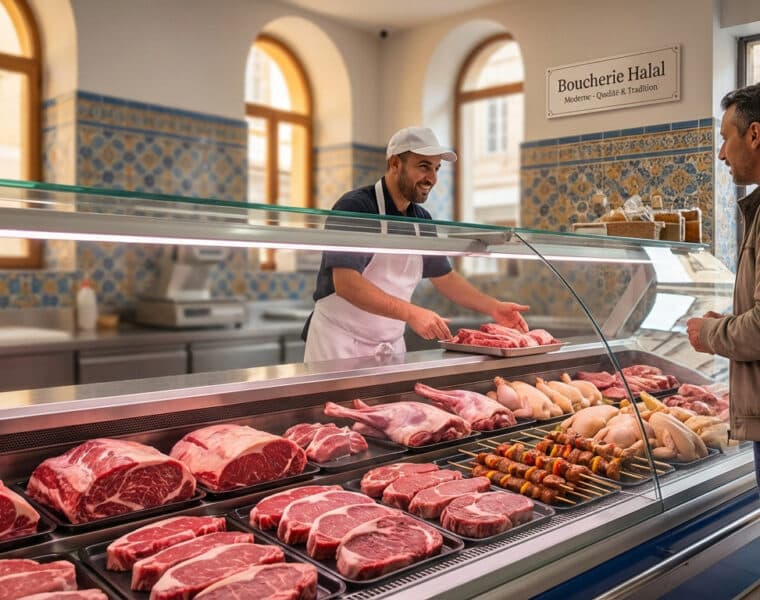modern halal butcher shop in marseille