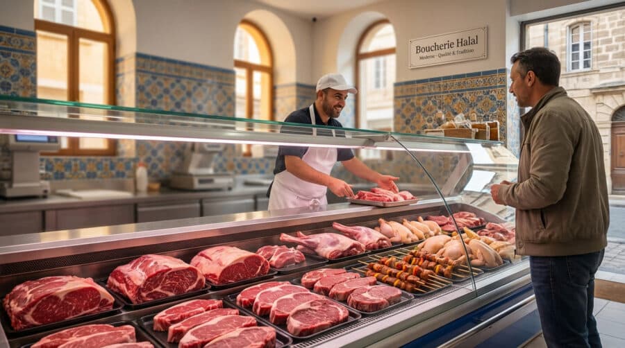modern halal butcher shop in marseille