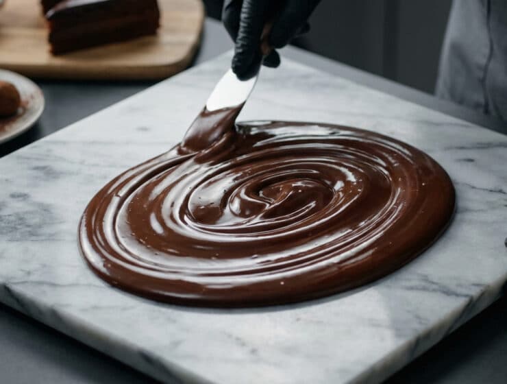 perfectly tempered dark chocolate