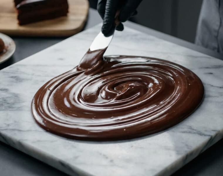 perfectly tempered dark chocolate