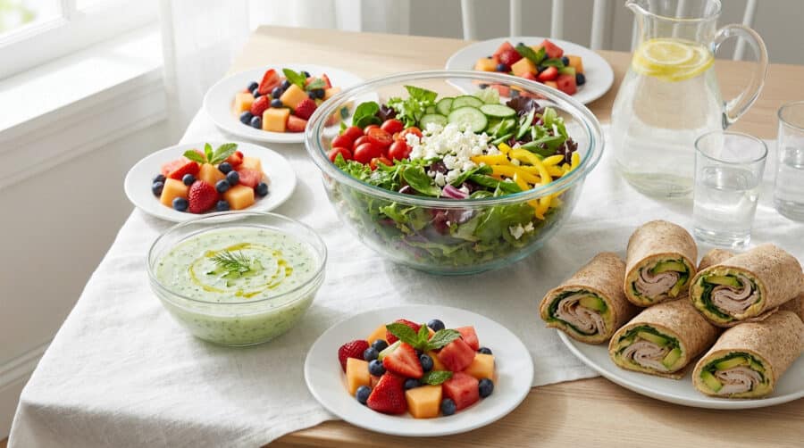 refreshing summer feast healthy no cook table spread