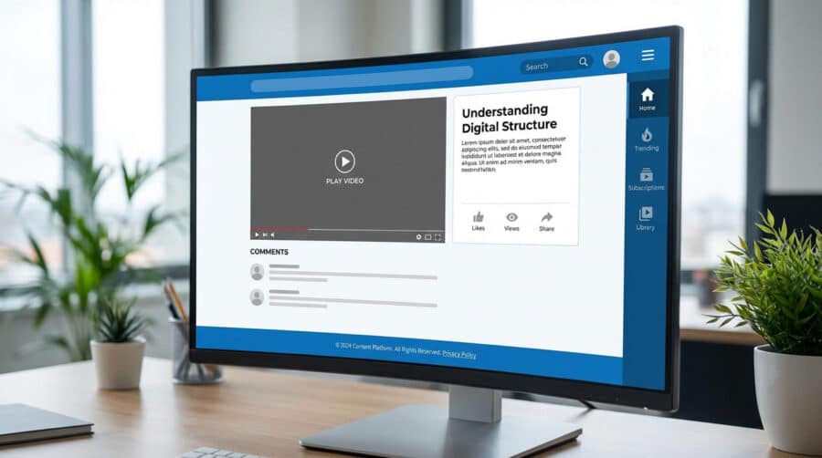 Anatomie d'une page YouTube avec éléments de branding et navigation