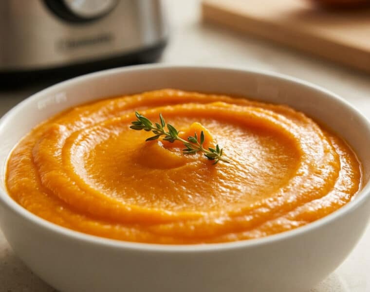 velvety orange sweet potato puree