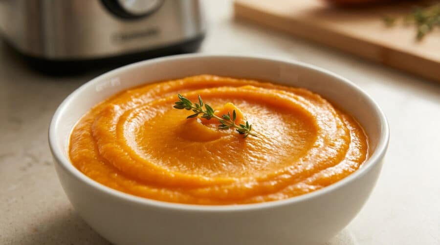 velvety orange sweet potato puree