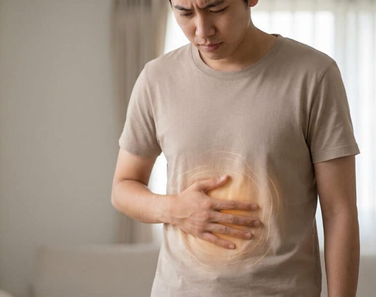 Symptômes d'un foie fragilisé : fatigue, digestion difficile et problèmes de peau