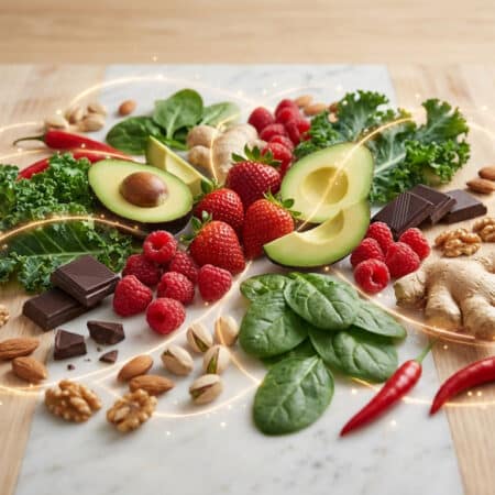 Aliments aphrodisiaques comme le cacao et le zinc boostant le désir sexuel