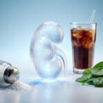 Aliments mauvais pour les reins, incluant charcuteries et boissons sucrées, illustrant les dangers du sel et du fructose